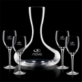 48 Oz. Gabriella Crystalline Carafe w/ 4 Wine Glasses